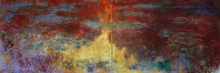 睡蓮の池、夕方